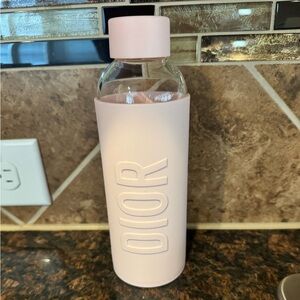 DIOR Pink glass water bottle. New!